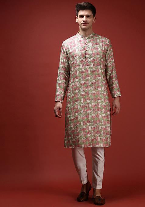 Multicolour Digital Print Cotton Blend Kurta Set