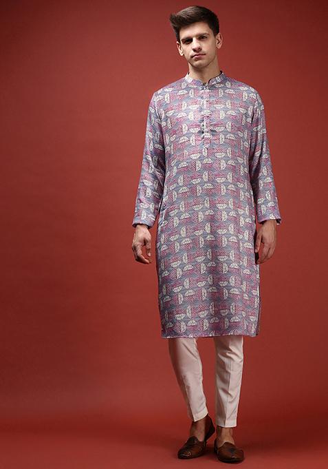 Multicolour Digital Print Cotton Blend Kurta Set