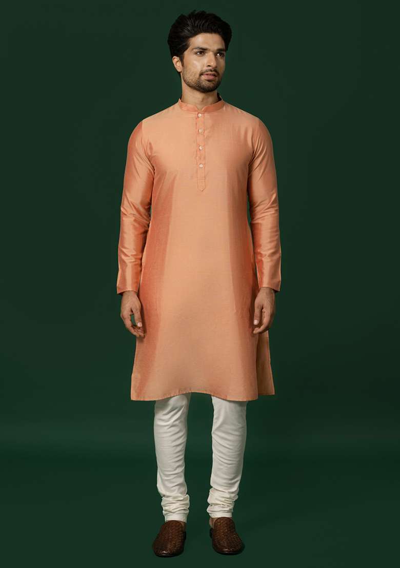 Mauve Textured Cotton Blend Kurta Jacket Set - Indya