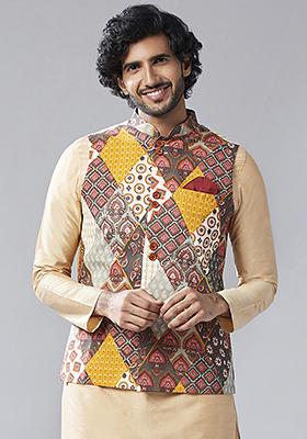 Multicolour Printed Cotton Blend Jacket