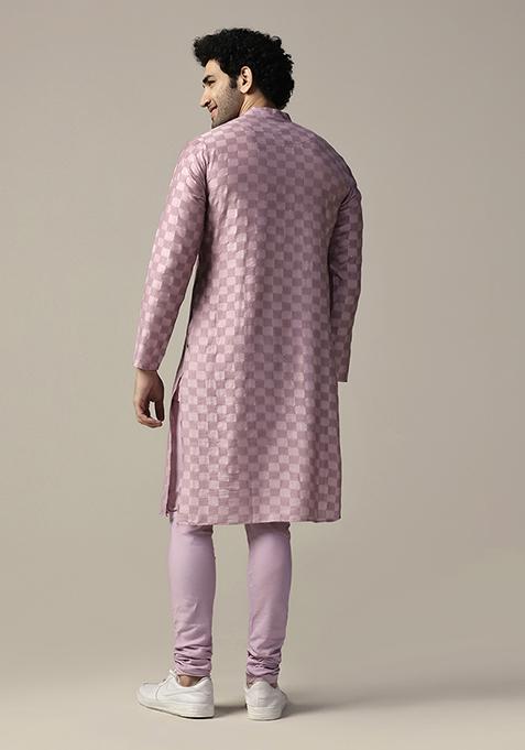 Pink Embellished Cotton Kurta