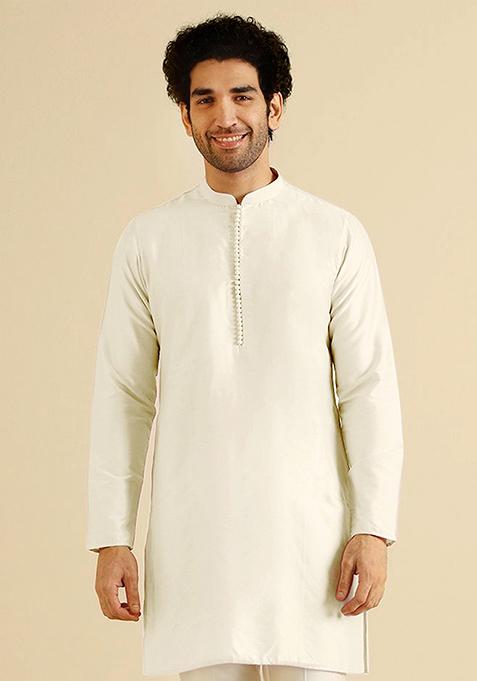 Wine Solid Cotton Blend Mid Kurta
