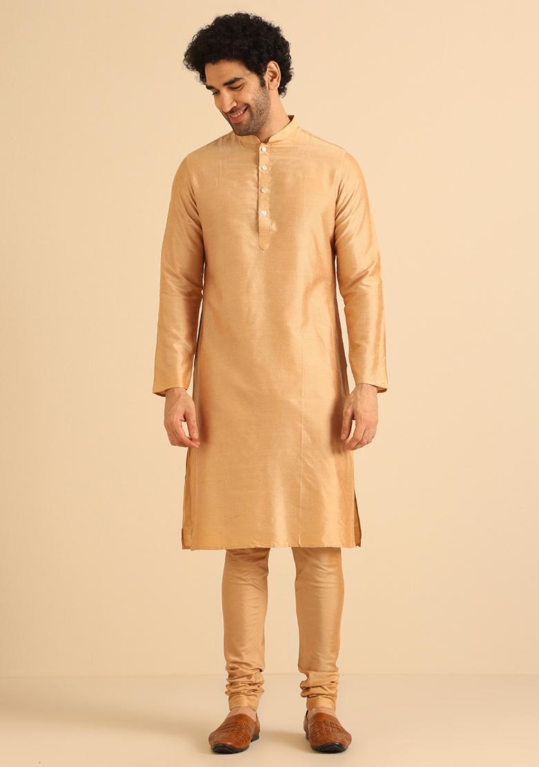 Off White Foil Print Cotton Kurta Jacket Set - Indya