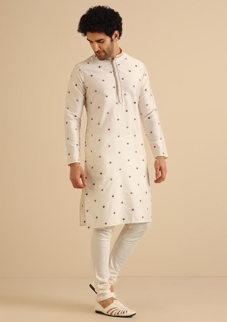 Multicolour Embroidered Cotton Blend Kurta Set - Indya