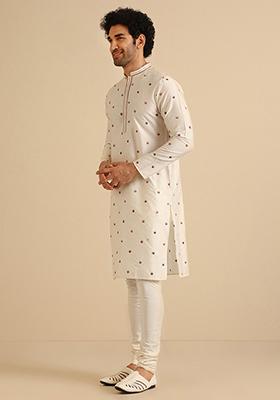 Multicolour Embroidered Cotton Blend Kurta