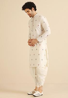 Multicolour Embroidered Cotton Blend Kurta