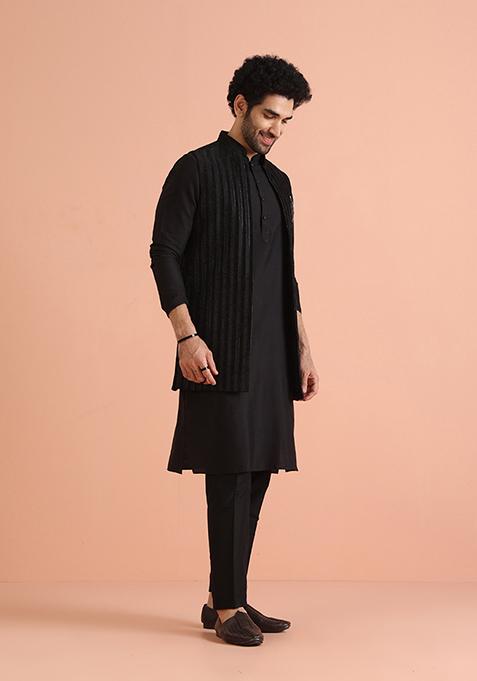 Black Solid Blend Jacket