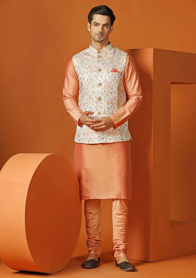 Multicolour Woven Design Jacquard Jacket - Indya
