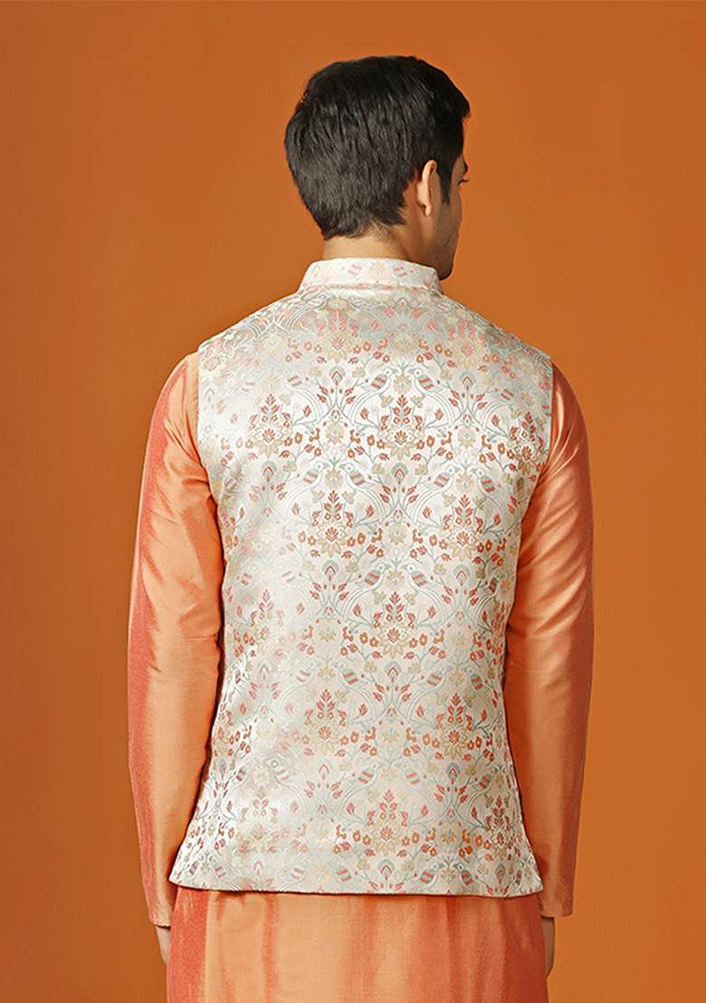 Multicolour Woven Design Jacquard Jacket - Indya