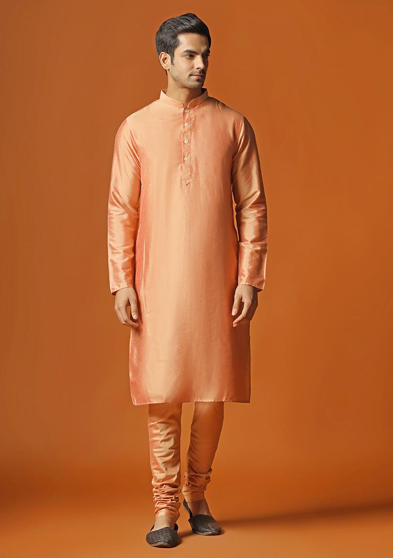 Multicolour Woven Design Jacquard Kurta Jacket Set - Indya