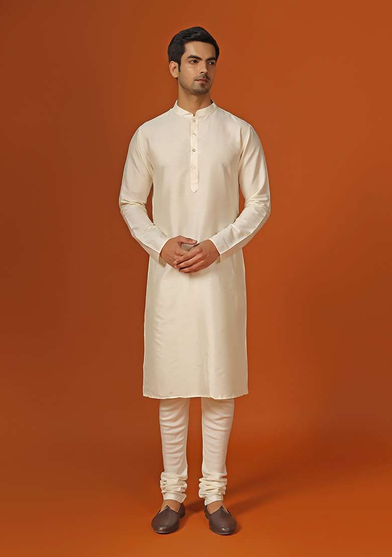 Grey Woven Design Jacquard Kurta Jacket Set - Indya