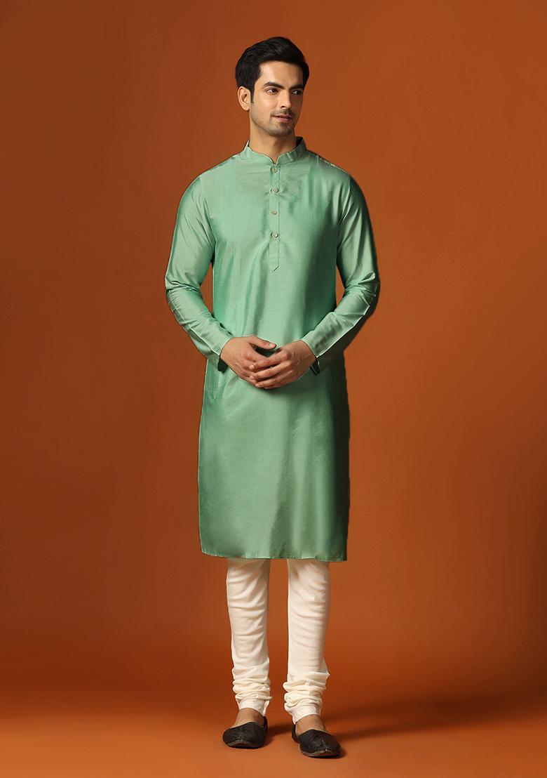 Multicolour Woven Design Jacquard Kurta Jacket Set - Indya