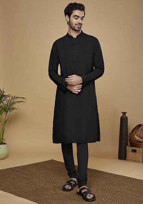 Purple Woven Design Silk Blend Kurta Sherwani Set