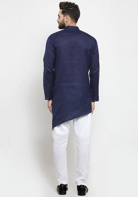 ROYAL Men's Cotton Linen Kurta Pajama Set