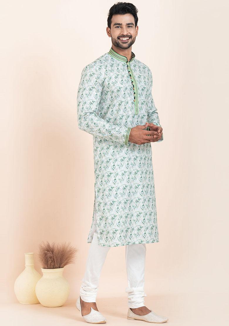 Multicolor Solid Cotton Kurta Set For Men
