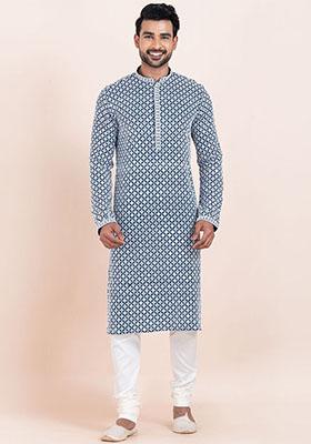 Multicolor Solid Rayon Kurta Set For Men