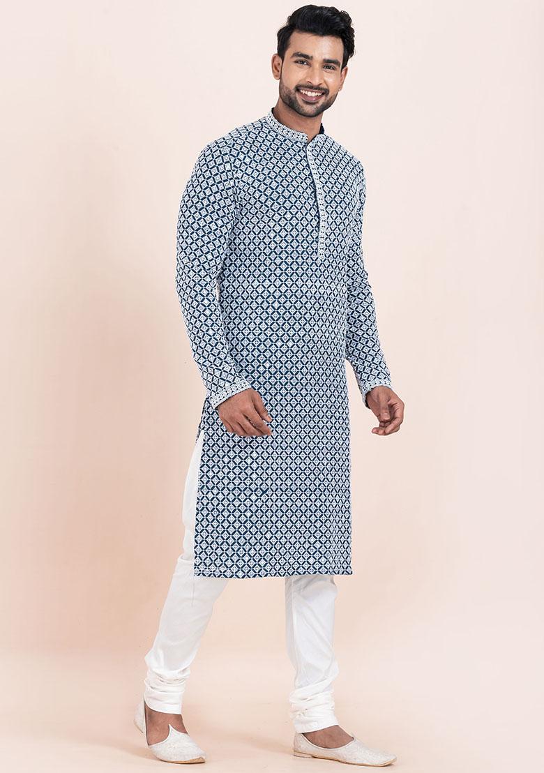 Multicolor Solid Rayon Kurta Set For Men