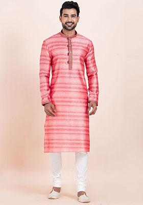 Multicolor Solid Cotton Kurta Set For Men
