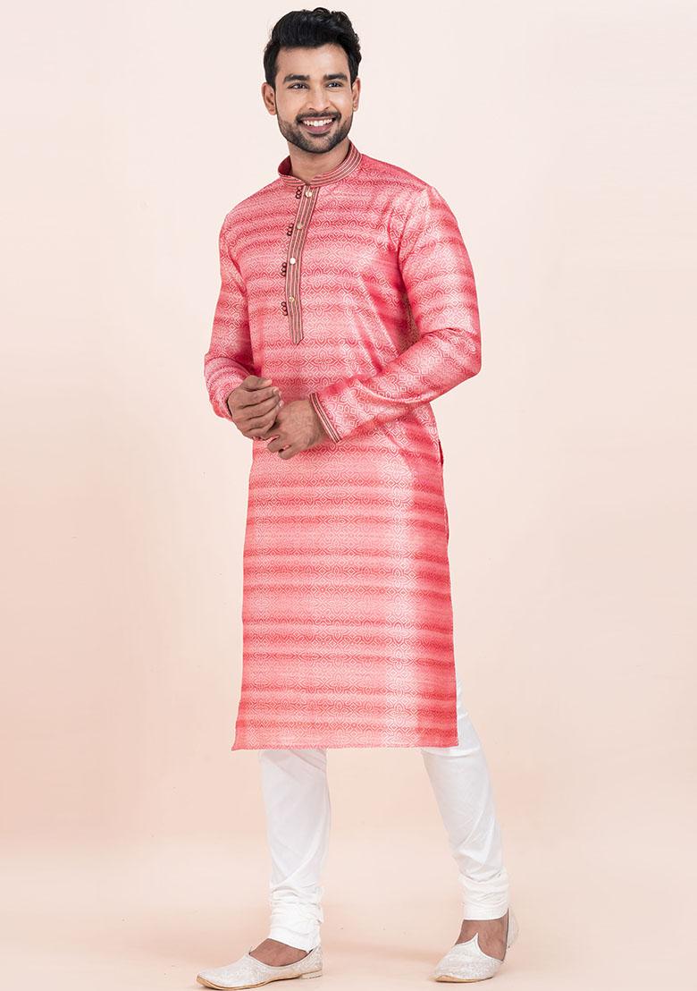 Multicolor Solid Cotton Kurta Set For Men