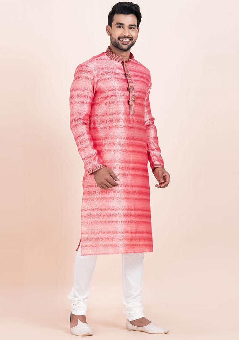Multicolor Solid Cotton Kurta Set For Men