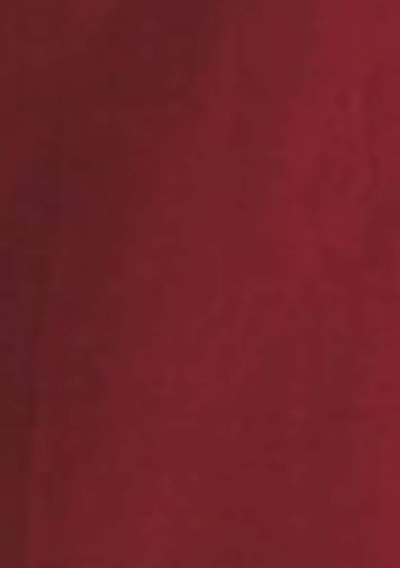 Red Embroidered Silk Blend Kurta Set For Men - Indya