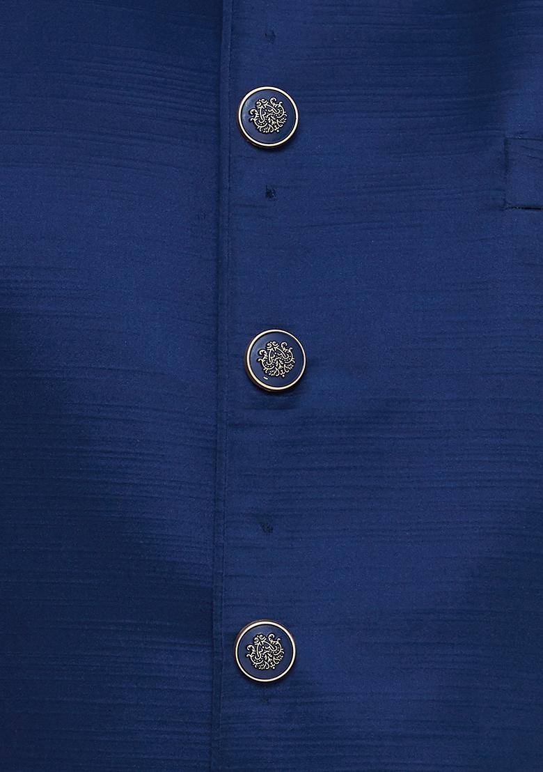 Blue Embroidered Silk Sherwani for Men