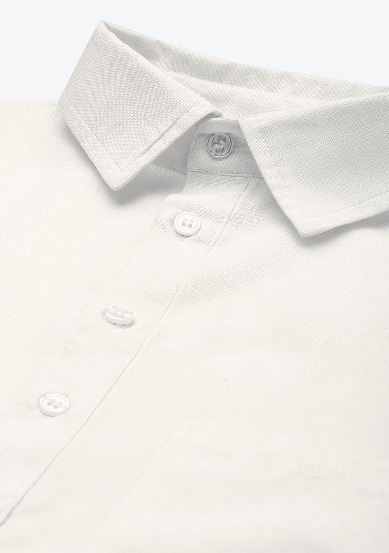 White Embroidered Cotton Kurta Set For Men