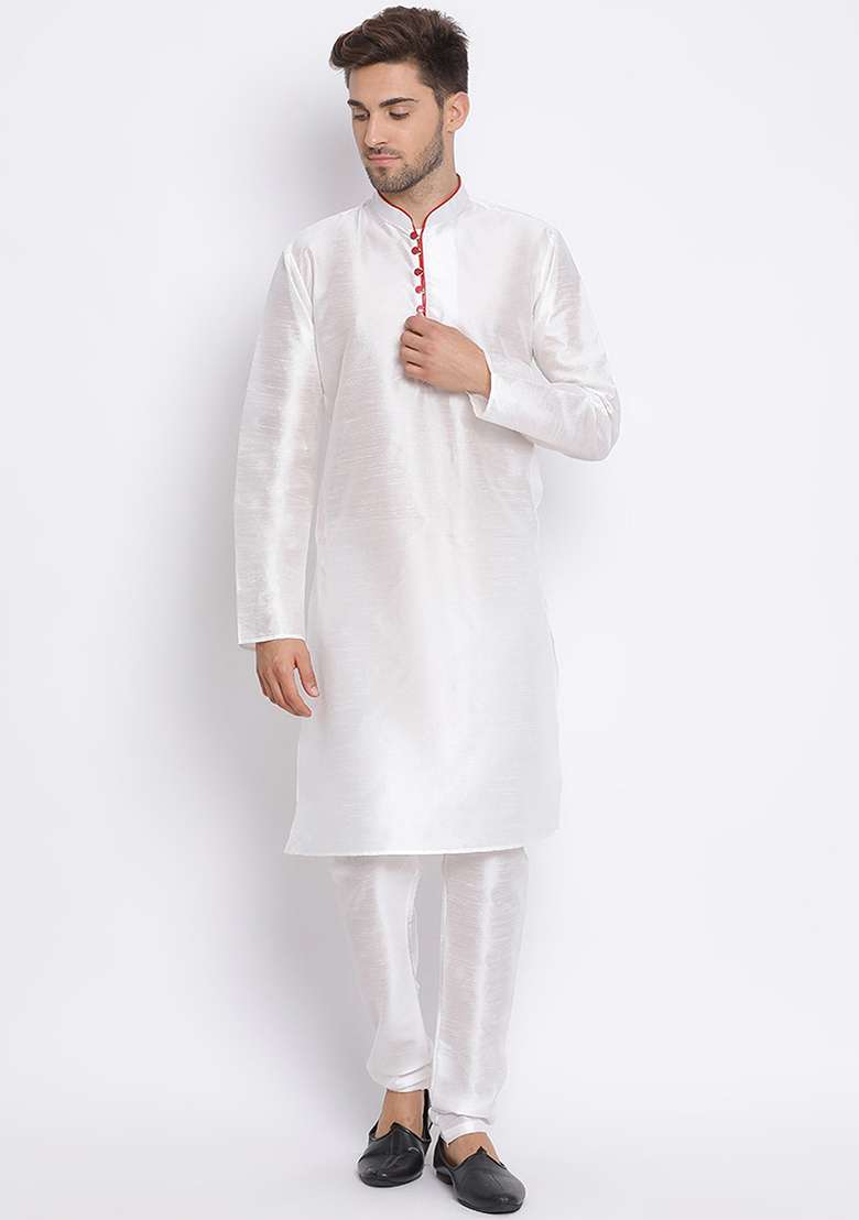 Black Solid Cotton Sherwani for Men - Indya