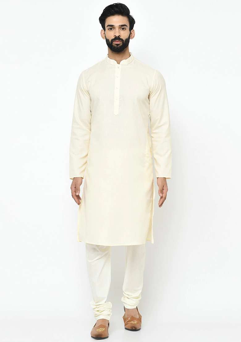 Maroon Solid Cotton Sherwani for Men - Indya
