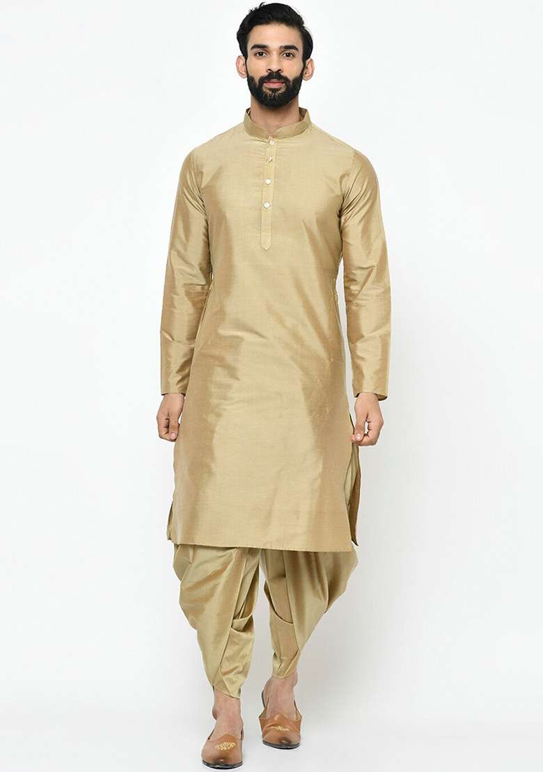 Maroon Solid Cotton Sherwani for Men - Indya