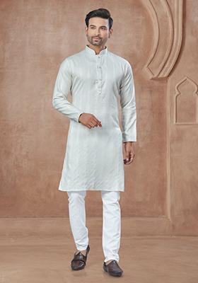 Multi Printed Cotton Kurta Set For Men