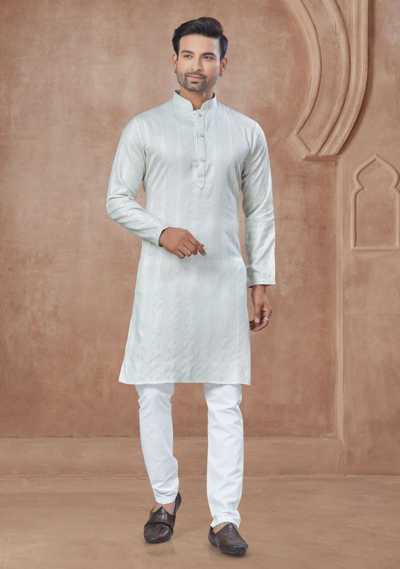 Multi Printed Cotton Kurta Set For Men - Indya