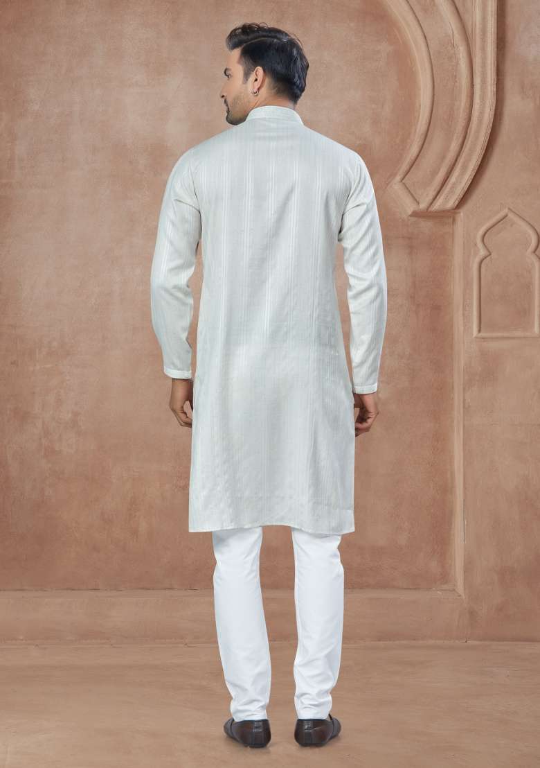 Multi Printed Cotton Kurta Set For Men - Indya