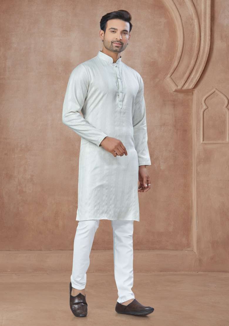 Multi Printed Cotton Kurta Set For Men - Indya