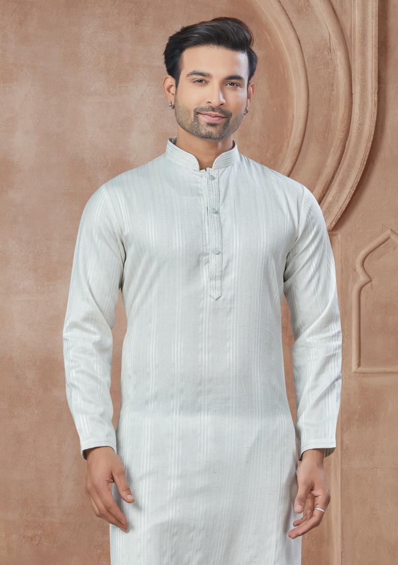 Multi Printed Cotton Kurta Set For Men - Indya