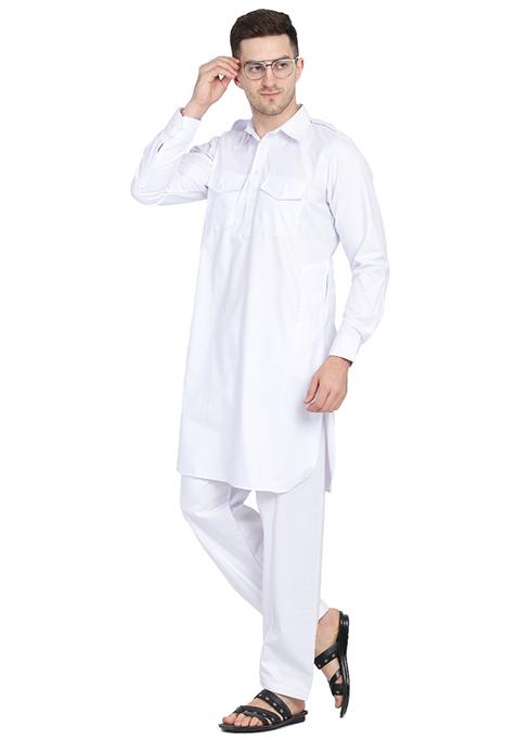 Solid Cotton Kurta Set for Men
