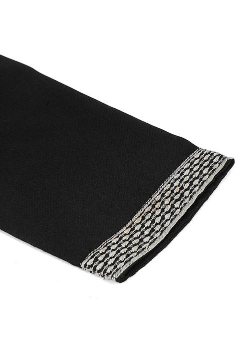 Black Floral Embroided Cotton Kurta Set For Men