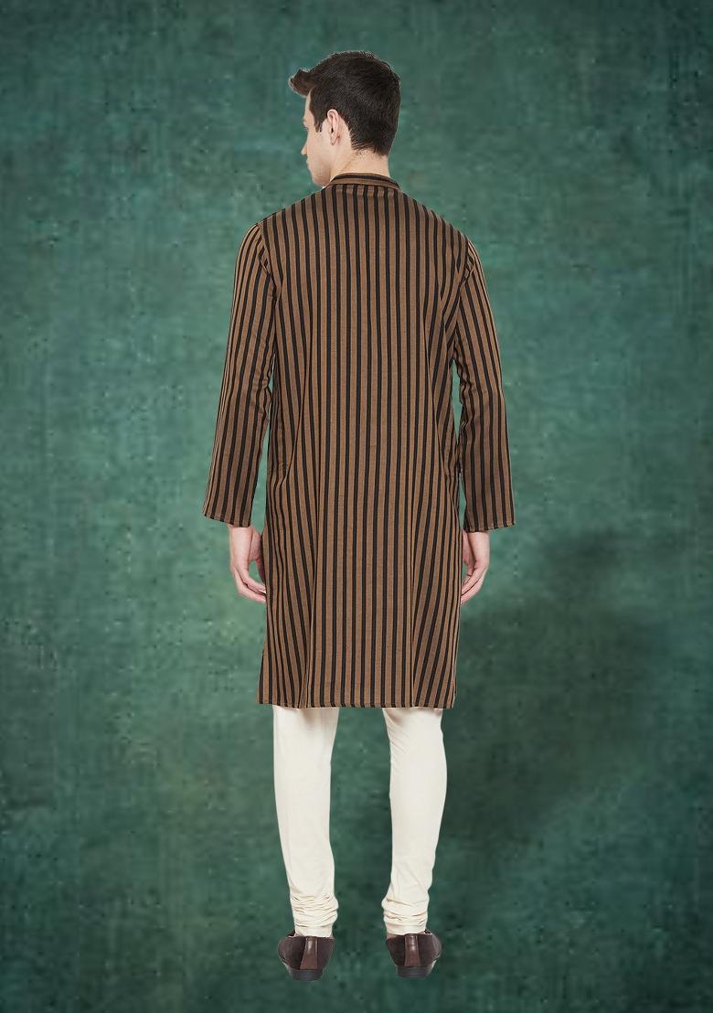 Multi Solid Viscose Kurta For Men - Indya