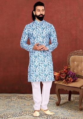 Multi Solid Cotton Kurta Set For Men