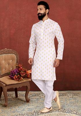 Multi Solid Cotton Kurta Set For Men