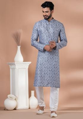 Multi Solid Cotton Kurta Set For Men