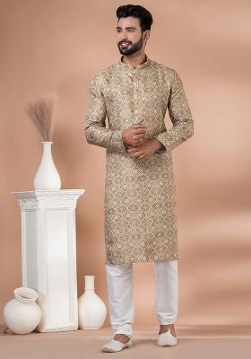 Multi Solid Cotton Kurta Set For Men