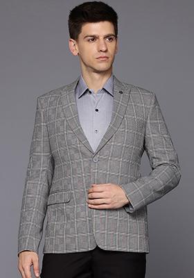 Fawn Orange Solid Viscose Blazer For Men