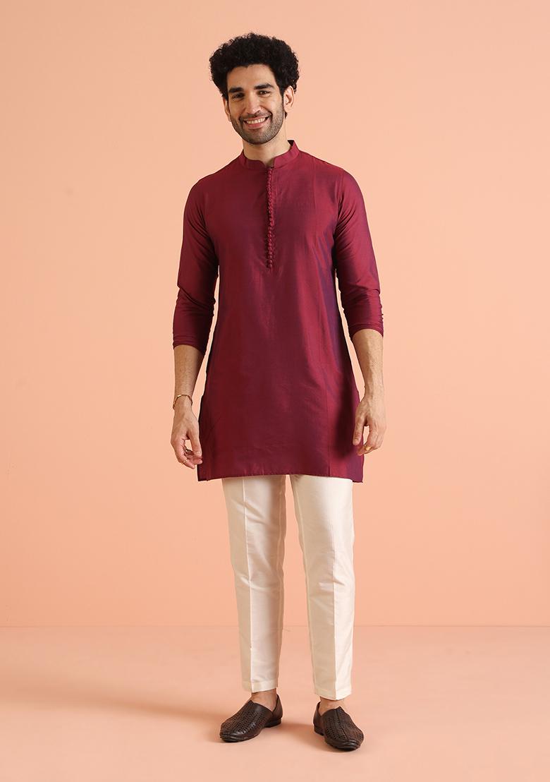 Multi Colour Woven Design Silk Nehru Jacket Set For Men