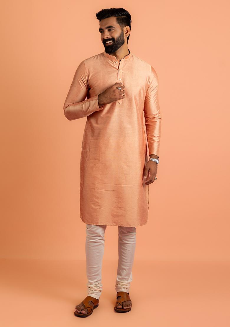 Purple Embroidered Silk Nehru Jacket Set For Men