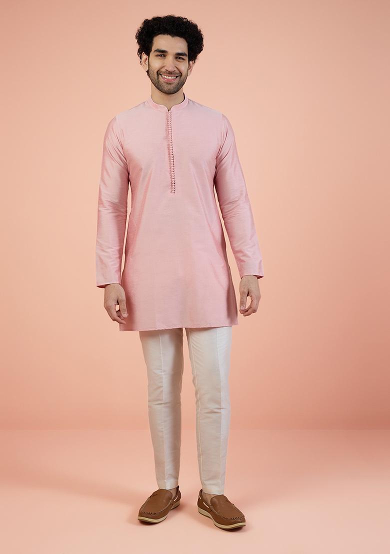 Multi Colour Embroidered Silk Nehru Jacket Set For Men