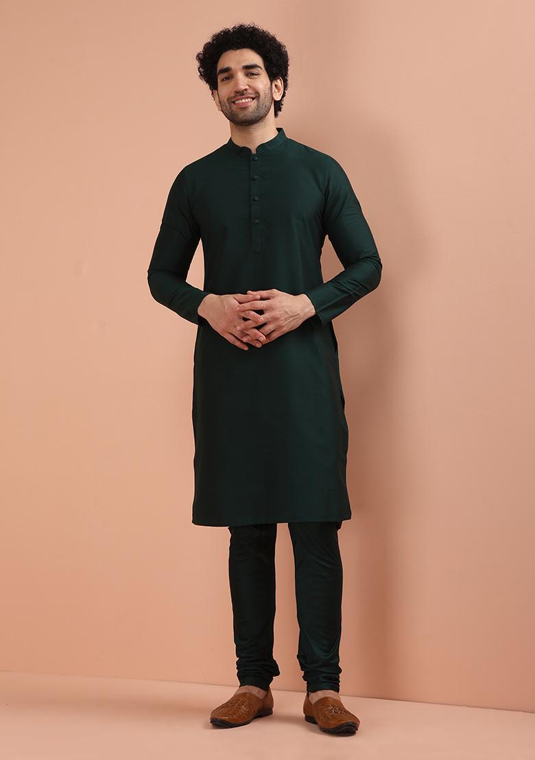 Multi Colour Printed Silk Nehru Jacket Set For Men