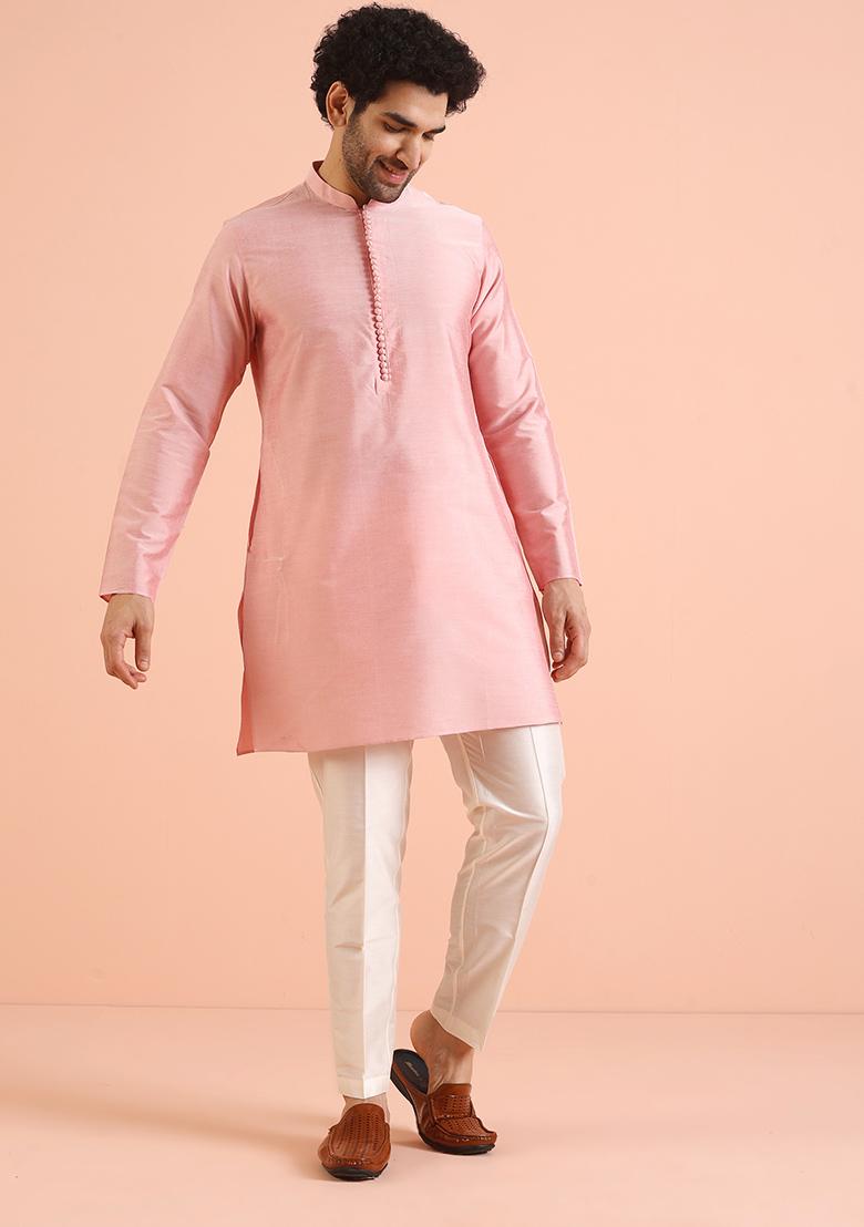 Multi Colour Embroidered Silk Nehru Jacket Set For Men