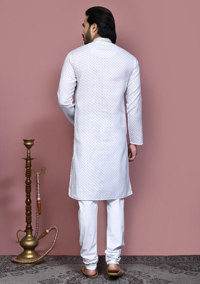 Brown Printed Cotton Kurta Set For Men