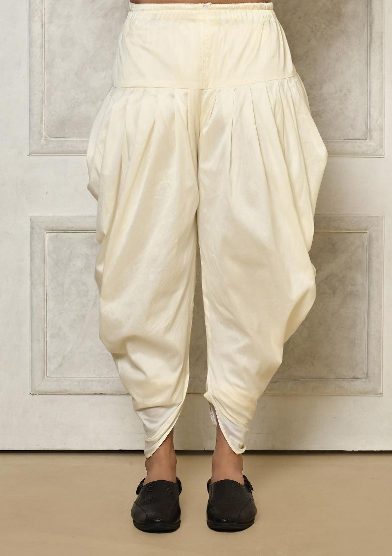 Ivory Embroidered Jacquard Indo Western Sherwani Set For Men